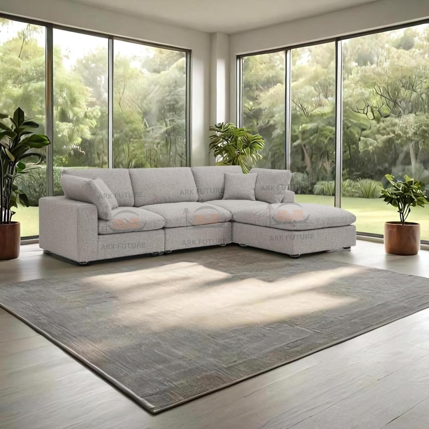 Dawson Boucle Modular Sofa, 3-Piece Chaise Sectional - Modern & Comfortable