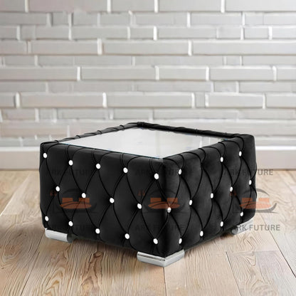 Verona Plush Velvet Square Footstool – Stylish & Comfortable