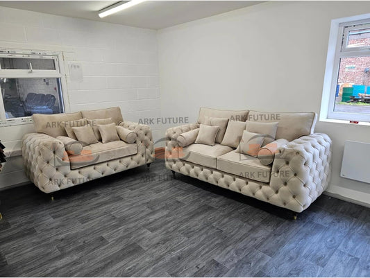 Royale Ashton Chesterfield 3+2 Seater Sofa Set in Plush Velvet