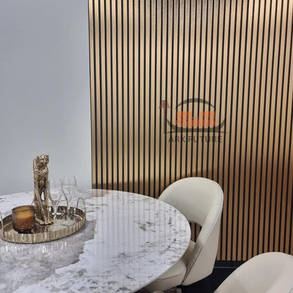 Wood Effect Slatted Acoustic Wall Panels – Set of 14