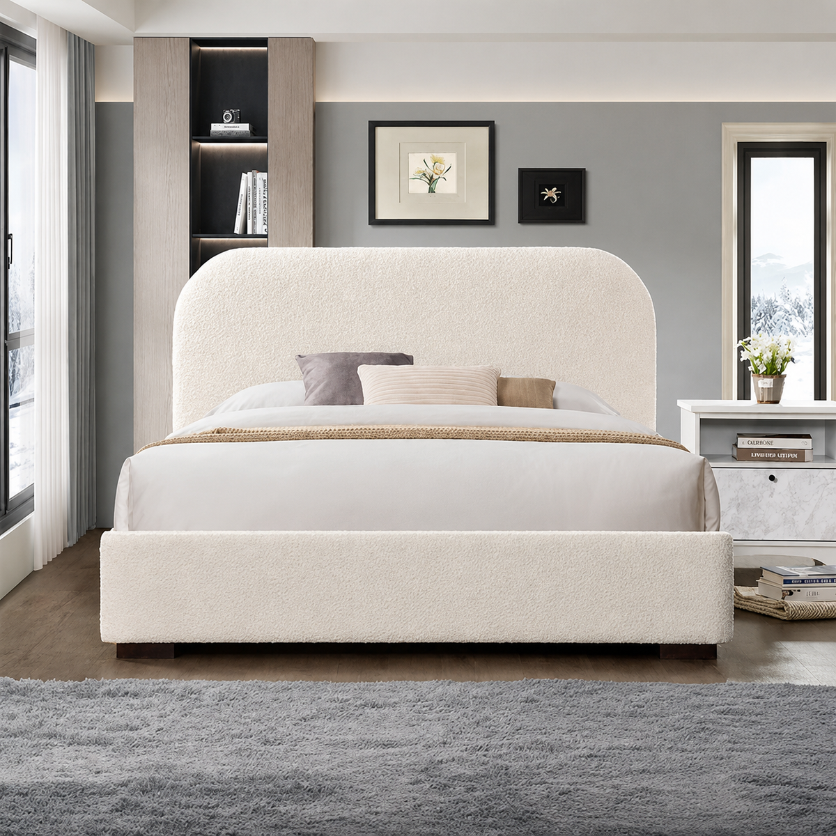 Liam Boucle Bed Frame