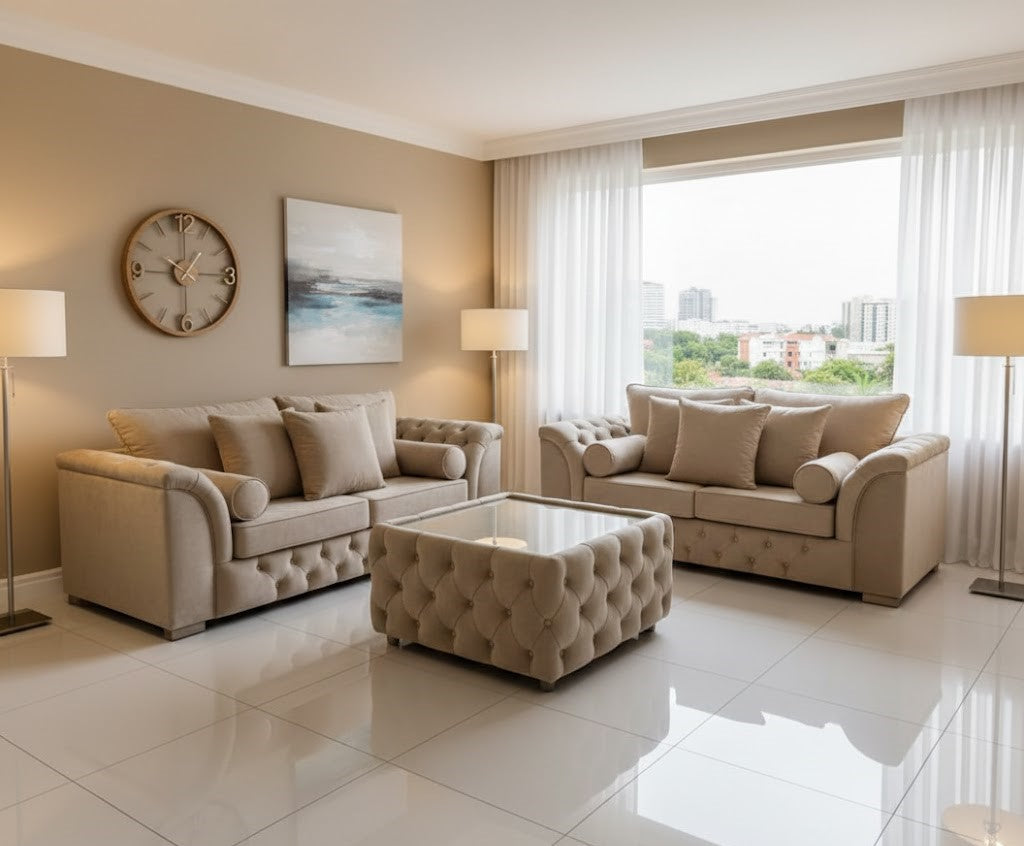 Legend Sofa Set in Comfy Plush Velvet fabric