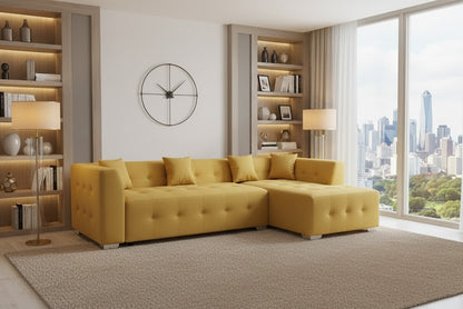 Notting Hill Sofa in MUstard Gold Plush Velvet Fabric