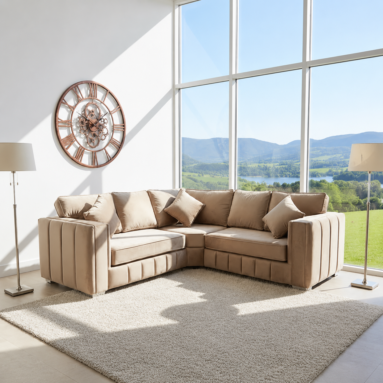 Victor Sofa in Plush Velvet Fabric