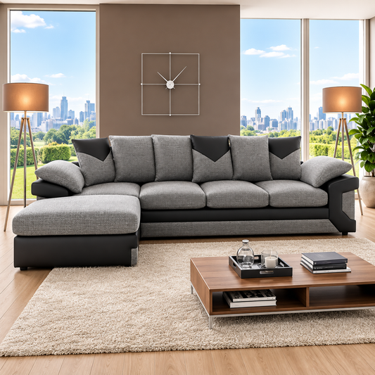 Norwood Bliss L-Shaped Lef-Hand Chaise Sofa Jumbo Fabric