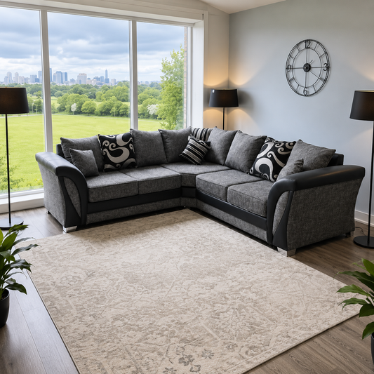 Marlborough Crest Corner Sofa In Plush Velvet Fabric