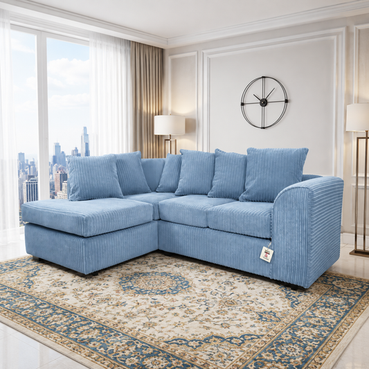 Willie Wonka Left-Hand Side L-Shaped Sofa In Jumbo Fabric
