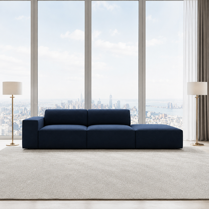 Coco 3 Seater Sofa in Plush Velvet Fabric in Left and Right Side Option