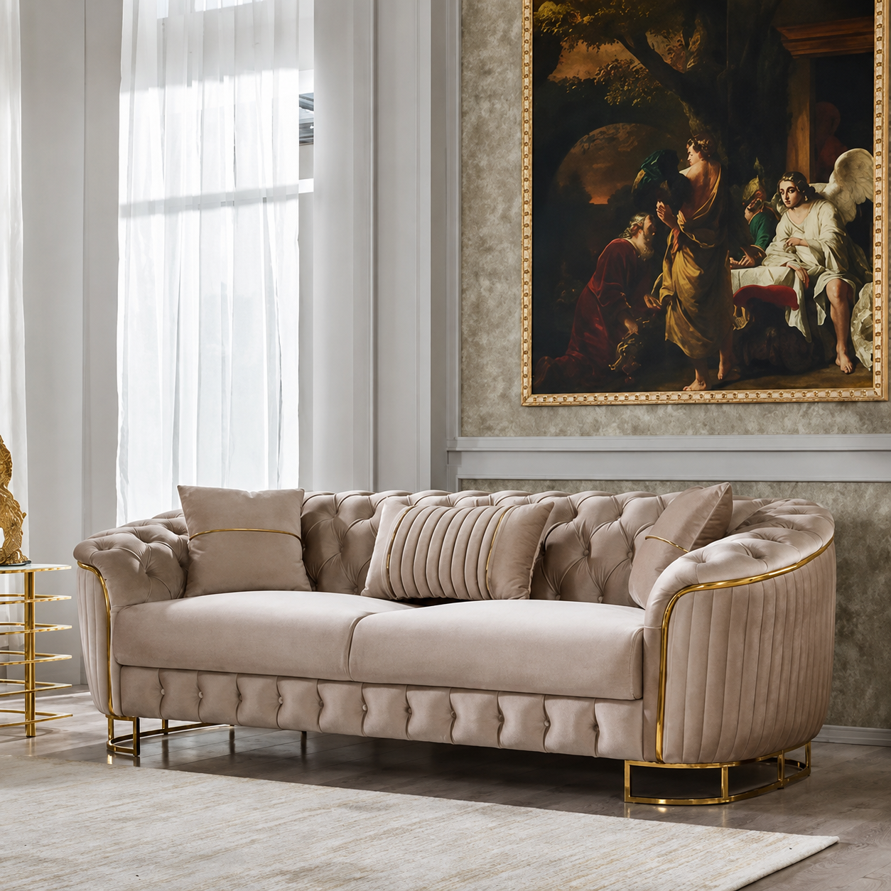 Alister 3 Seater Sofa in Plush Velvet Fabric