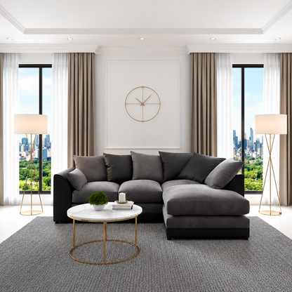 Urban Crest Modern Lounge L-Shaped Sofa In Right/Left Chaise