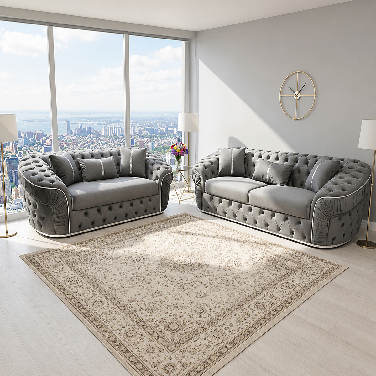Stratus 3 Plus 2 Ambassador Chesterfield Sofa