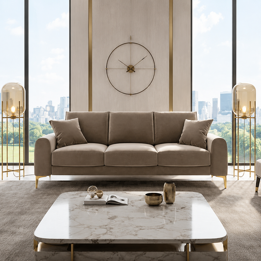 Cory 3 Seater Sofa  in Plush Velvet Fabric