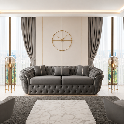 Harper 3 Seater Sofa in Plush Velvet Fabric