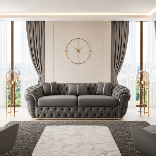 Harper 3 Seater Sofa in Plush Velvet Fabric