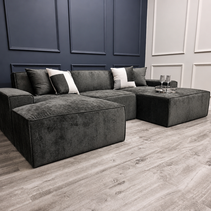 Atlanta U-Shape Modular Sofa - Adjustable, Modern Fabric Sectional