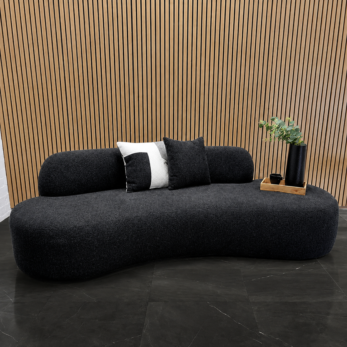 Miami Curved 3-Seater Boucle Sofa – Modern L Shape Sofa