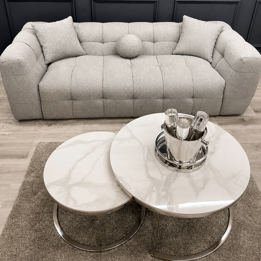 Bubble Boucle 3-Seater Sofa – Modern, Cozy Couch with Plush Cushions
