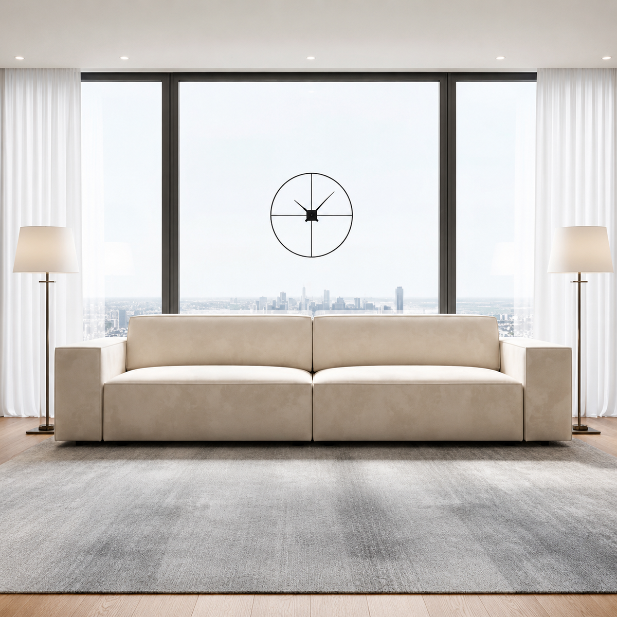 Zayne 4 Seater Sofa in Plush Velvet Fabric