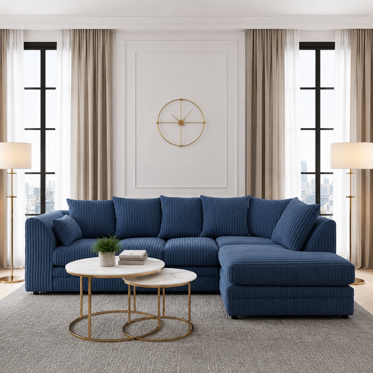 Oak Pavilion Right-Hand Chaise L-Shaped Sofa In Jumbo Fabric