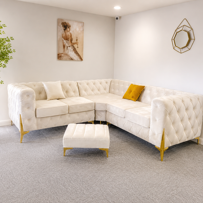 Alexa Chesterfield Sofa in Plush Velvet Fabric