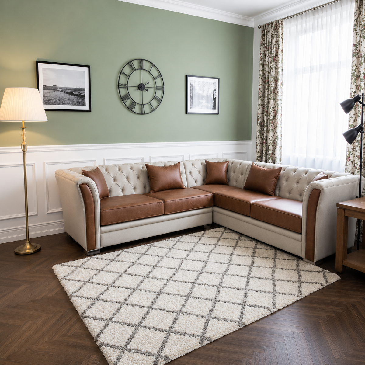 Tidal Seat Corner Sofa In Plush Velvet Fabric