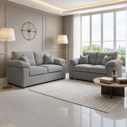 Stonehill Calm Modern Lounge 3+2 Setarer Sofas In Jumbo Fabric
