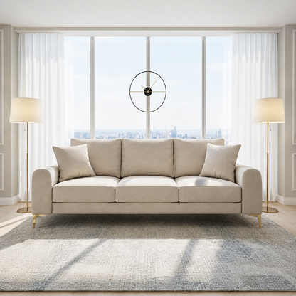 Elly 4 Seater Sofa in Plush Velvet Fabric