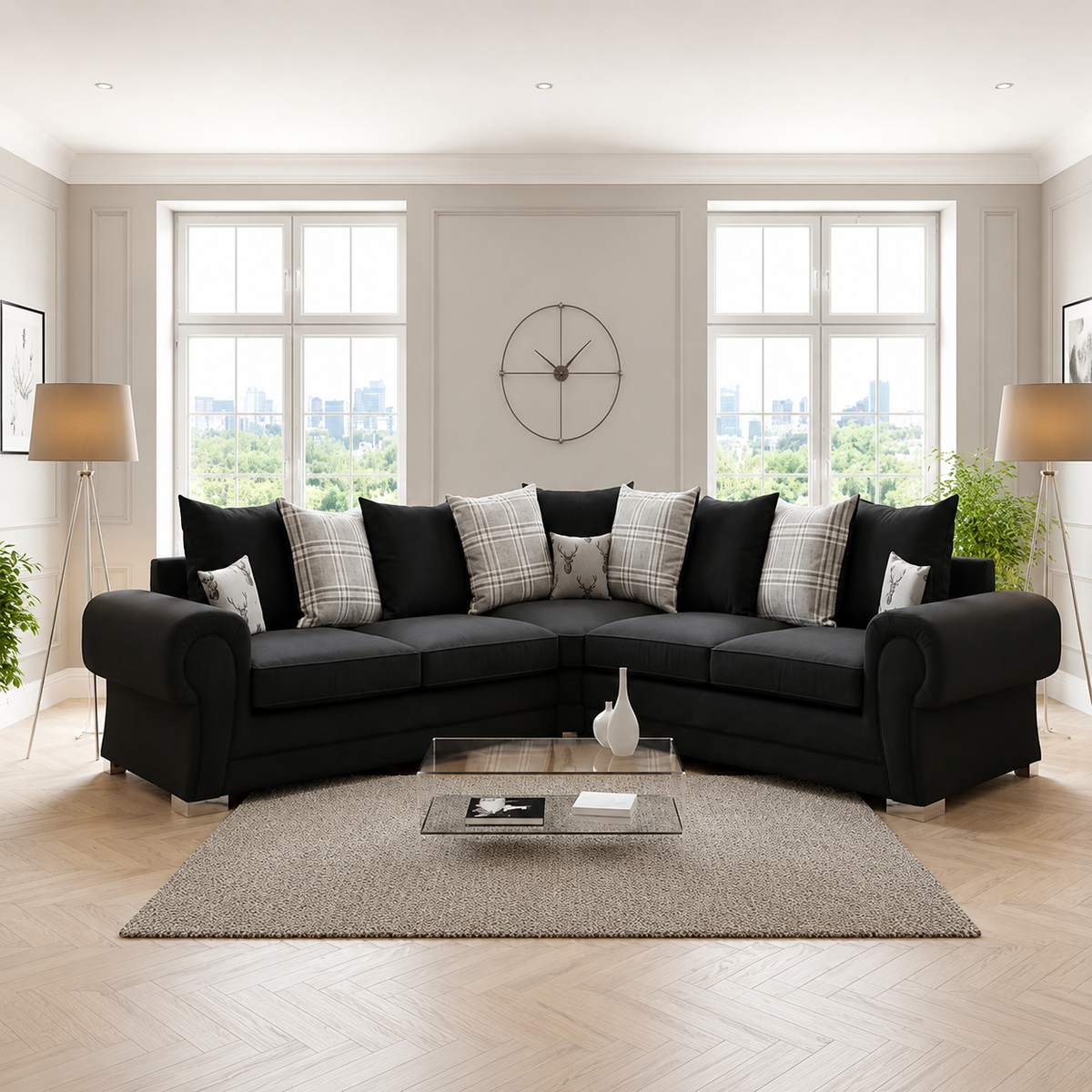 Florence 5 Seater Sofa in Plush Velvet Fabric