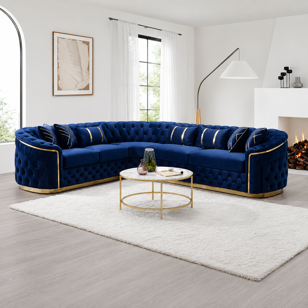 Vistro Ambassador Chesterfield Sofa in Plush Velvet Fabric