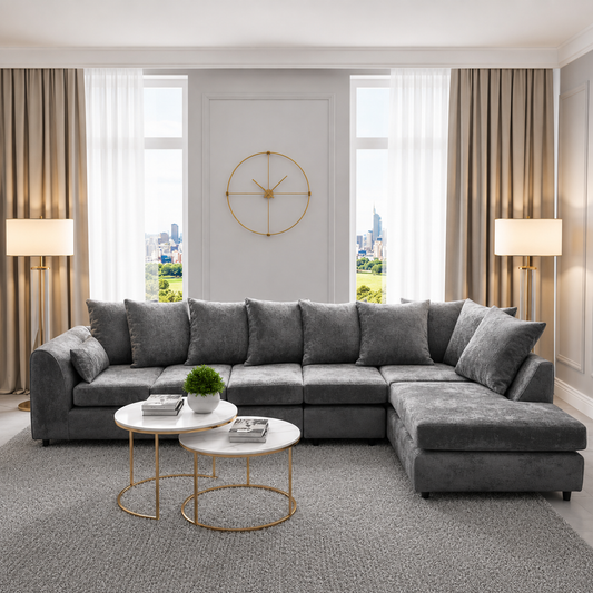 Stone Aura Right-Hand Chaise L-Shaped Sofa