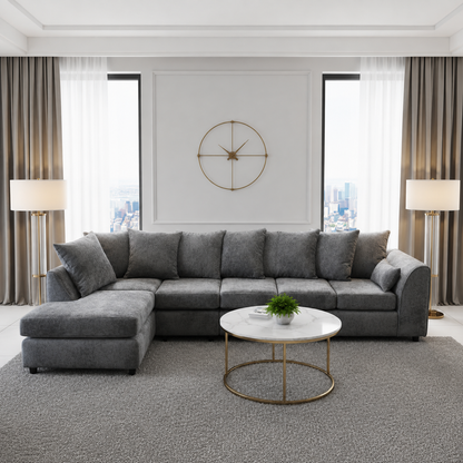 Stone Aura Left-Hand Chaise L-Shaped Sofa