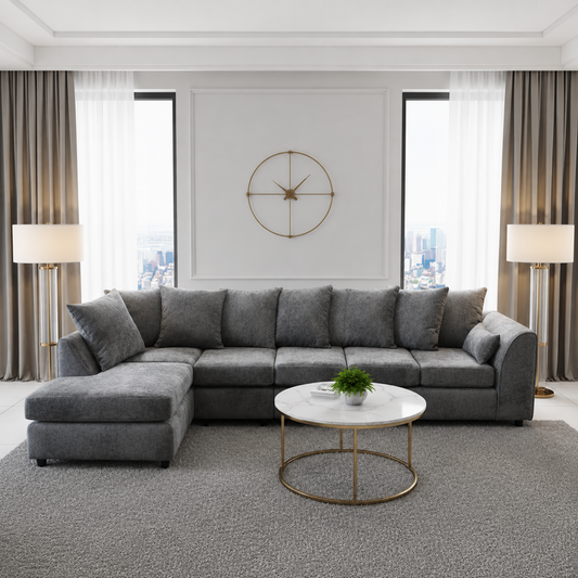 Stone Aura Left-Hand Chaise L-Shaped Sofa