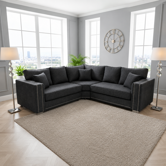 Meadow Muse Corner Sofa In Plush Velvet Fabric