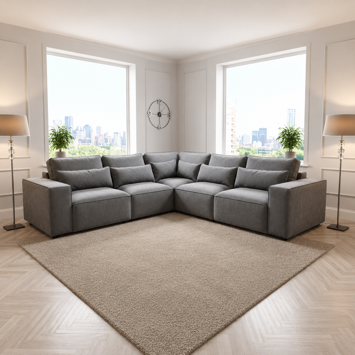 Velvet Vale Corner Sofa In Plush Velvet Fabric
