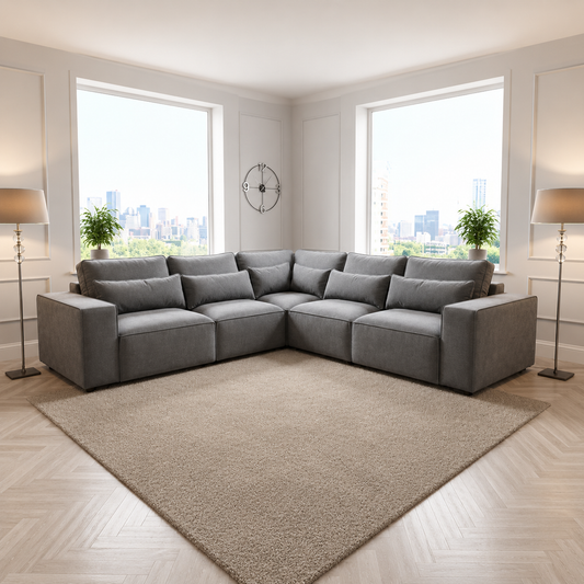 Velvet Vale Corner Sofa In Plush Velvet Fabric