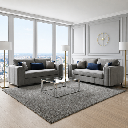 Madrid 3Plus 2 Seater Sofa Set in Plush Velvet Upholstered