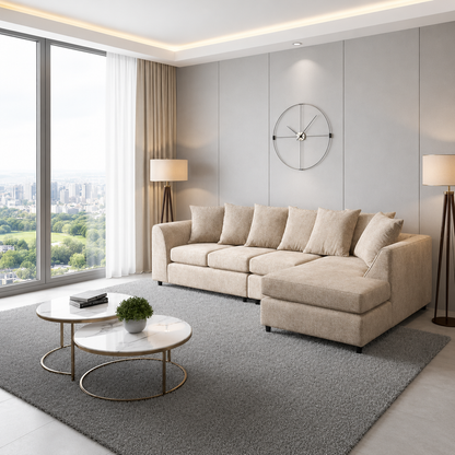 Noble Arc Right-Hand Chaise L-Shaped Sofa