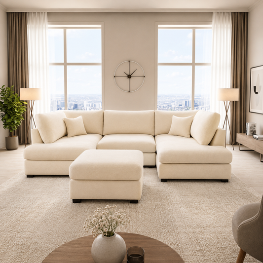 Queensbury Soft Modern Lounge U-Shaped Sofa