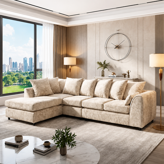 Noble Arc Left-Hand Chaise L-Shaped Sofa
