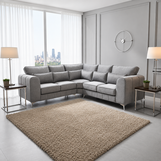 Glasgow Grace Corner Sofa In Plush Velvet Fabric