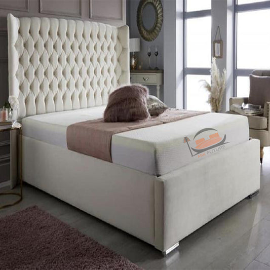 Alan Wingback Upholstered Bed Frame
