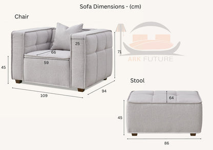Aluxo Murray Sofa in Putty Boucle Fabric
