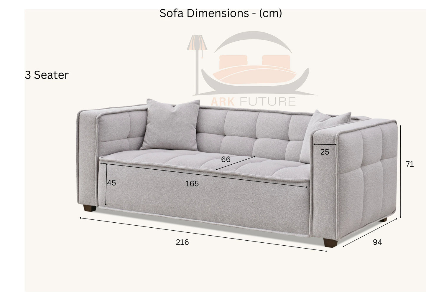 Aluxo Murray Sofa in Putty Boucle Fabric