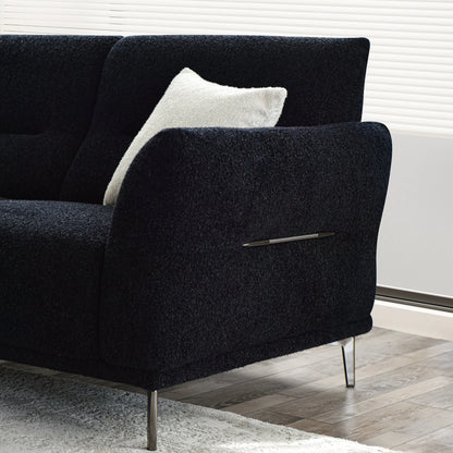 Arkfuture Albany Sofa Set in Black Lux Boucle Fabric