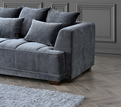 Arkfuture Gramercy Group Corner Sofa in Steel Velvet