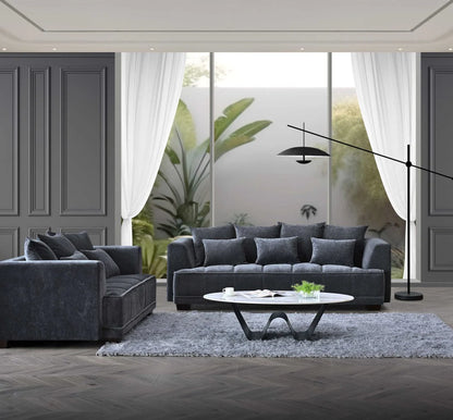 Arkfuture Gramercy Group Corner Sofa in Steel Velvet