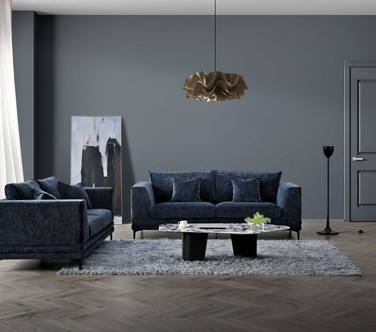 Arkfuture  Lenox Sofa 3 & 2 Seater Sofa in Aegean Blue Velvet