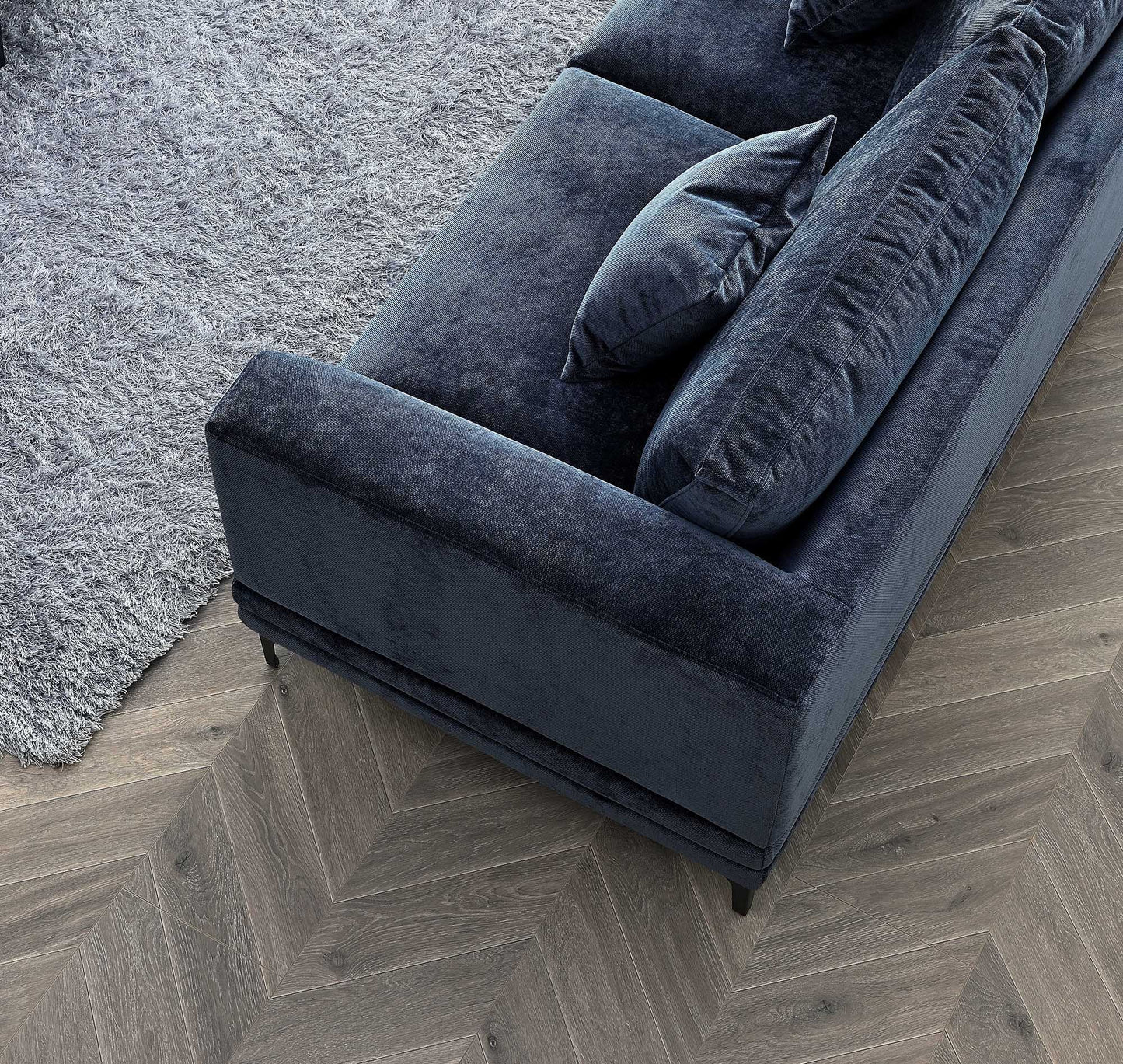 Arkfuture  Lenox Sofa 3 & 2 Seater Sofa in Aegean Blue Velvet