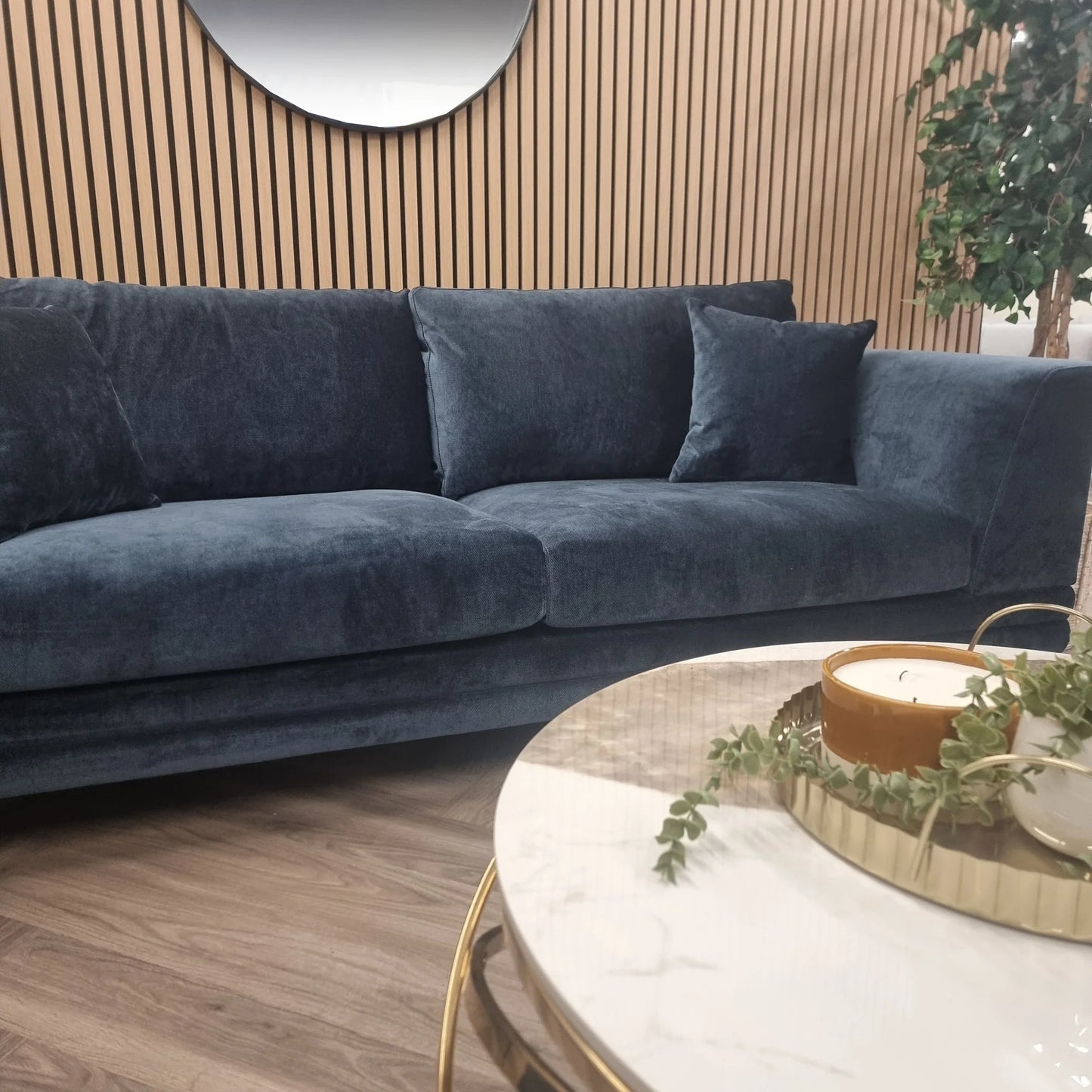 Arkfuture  Lenox Sofa 3 & 2 Seater Sofa in Aegean Blue Velvet