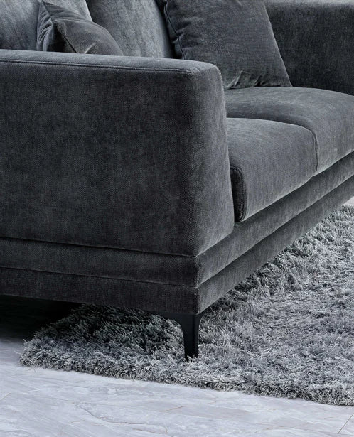 Arkfuture Lenox Sofa Set Range in Steel Velvet